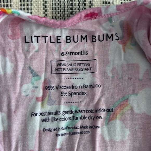 Bums & Roses (formerly Little Bum Bums) Unicorn Bamboo Romper short sleeve - Picture 3 of 5